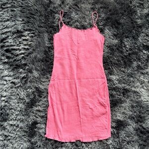 SHEIN Pink Ribbed Mini Dress – Size Medium